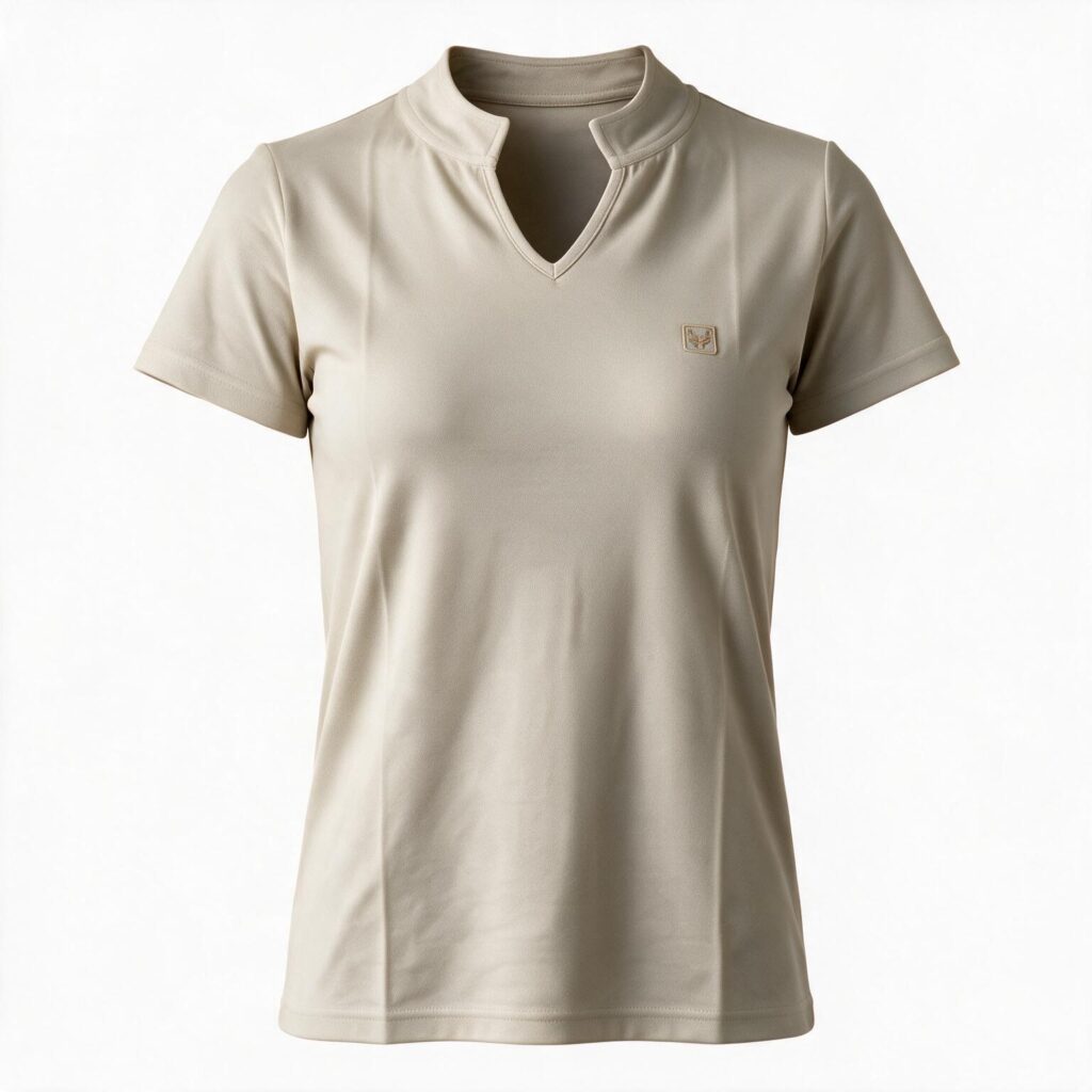 Camiseta Feminina Bege Rodofort Gola Padre