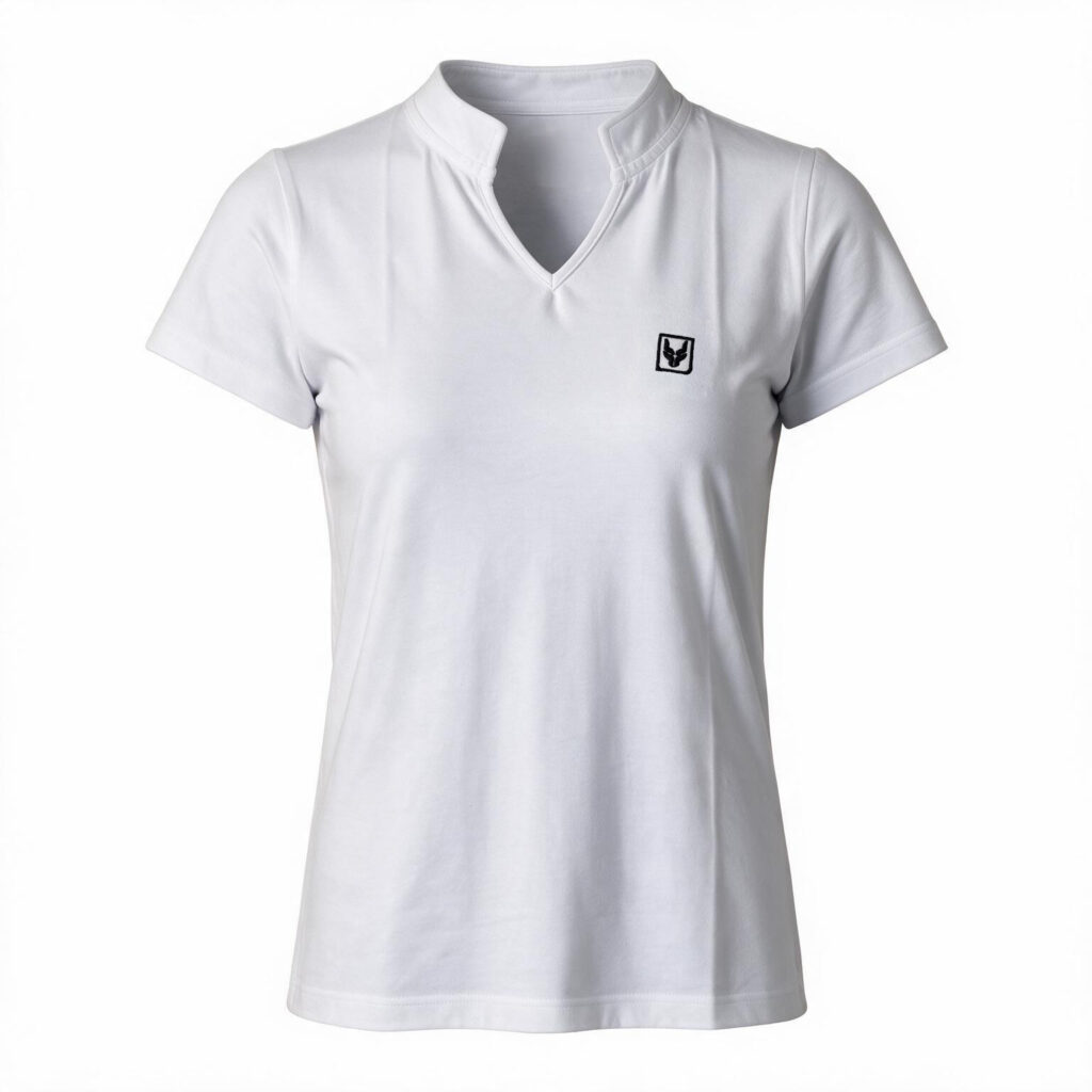 Camiseta Feminina Branca Rodofort Gola Padre